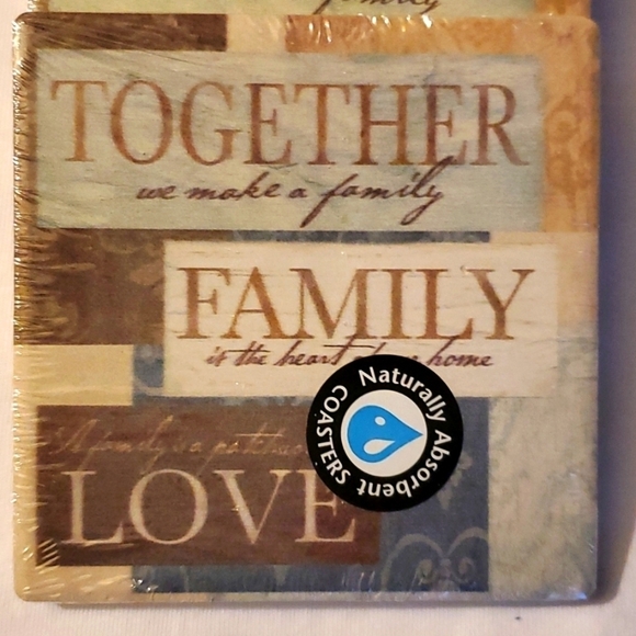 Set of 4- Naturally Absorbent Coasters - Picture 2 of 3